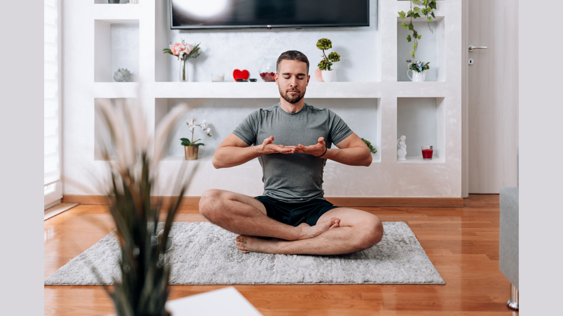 Man yoga breathing